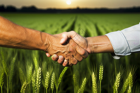 握手欢迎农业土地经济背景