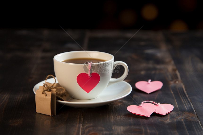 心形标志的咖啡图片