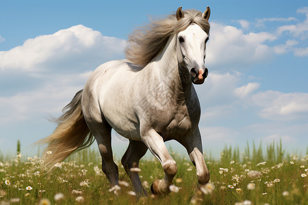 飞驰在草原上的马背景图片
