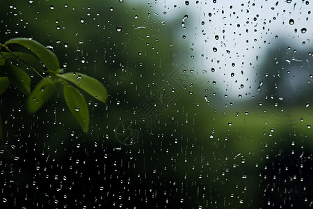 窗外的雨天图片