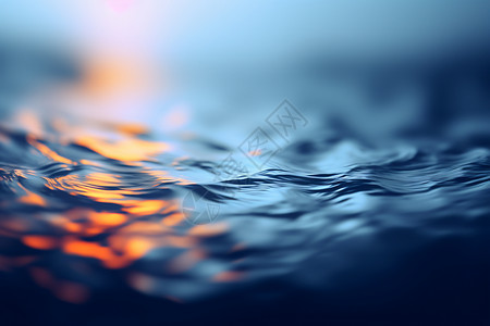 水中泛着橙色光芒的背景图片