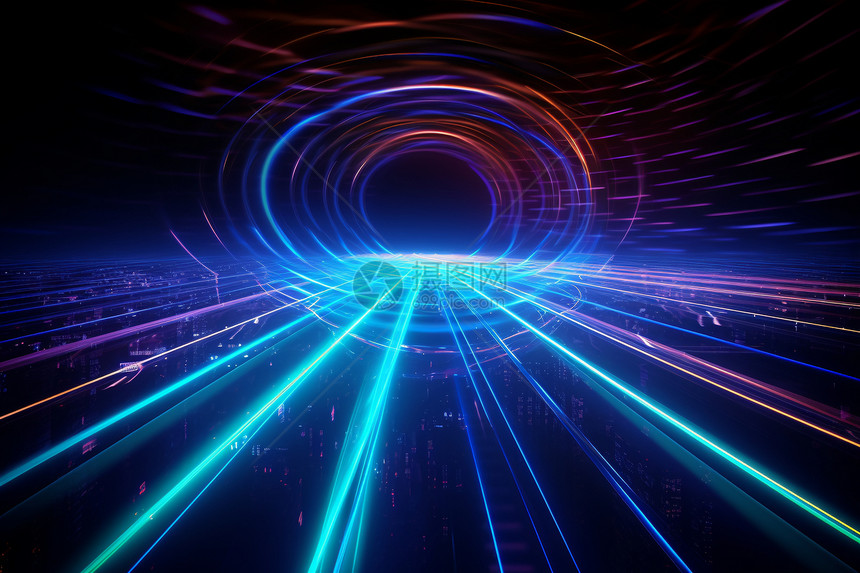 神奇梦幻的激光隧道图片