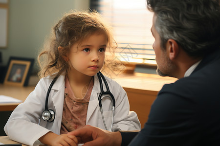 梦想医生素材扮演问诊医生的小女孩背景