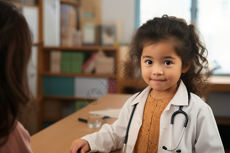梦想医生素材扮演医生的可爱小女孩背景