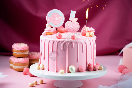 漂亮的生日蛋糕背景图片