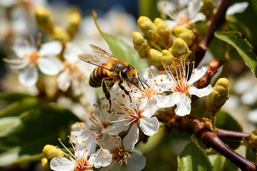 采集花粉的蜜蜂图片