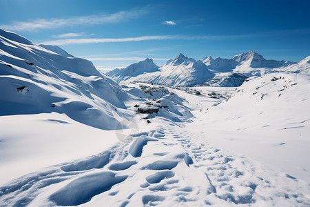 奥地利滑雪白色的冰雪奇景背景