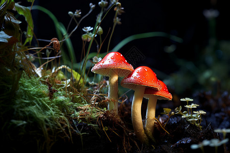 有毒红色的毒蘑菇背景