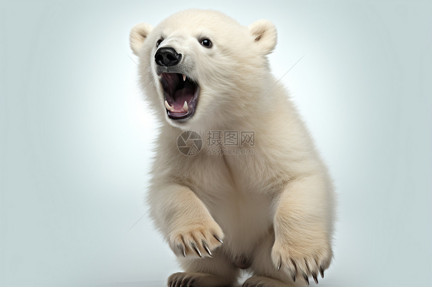 咆哮的北极熊图片
