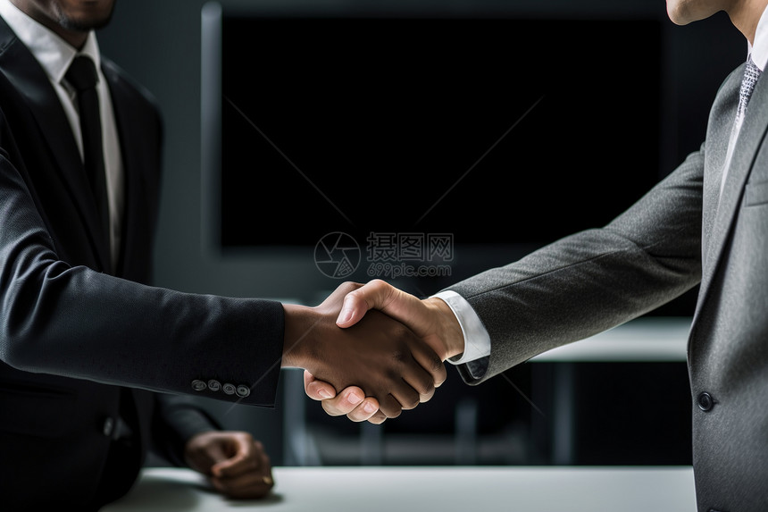 两个握手的男人图片
