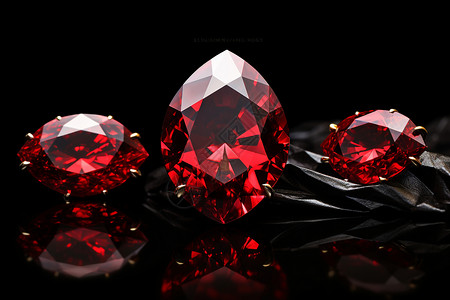 宝石红色闪耀的红钻石背景