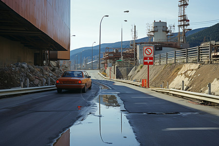 桥梁在布达佩斯城市中一辆汽车行驶在街道上背景