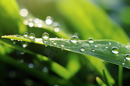 风霜雨露清晨雨露的绿叶背景