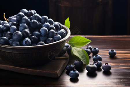 新鲜的蓝莓水果图片
