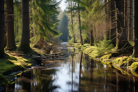 安静的森林景色图片