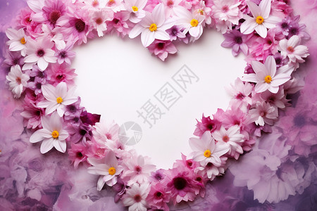 浪漫紫色爱心浪漫的鲜花背景背景