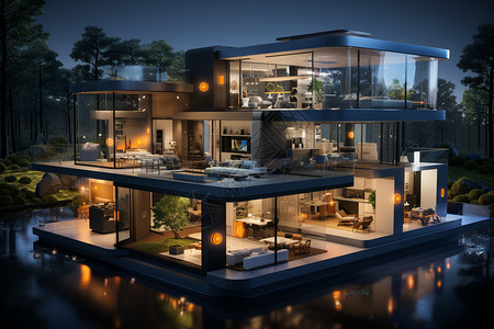 AI智能的家居设计背景图片