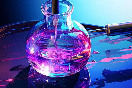 紫色的化学溶液图片