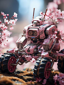 樱花树下巫女樱花树下的机器人设计图片