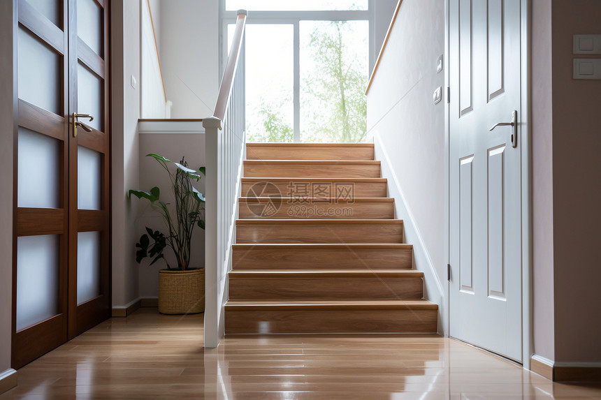 现代豪华的楼梯图片