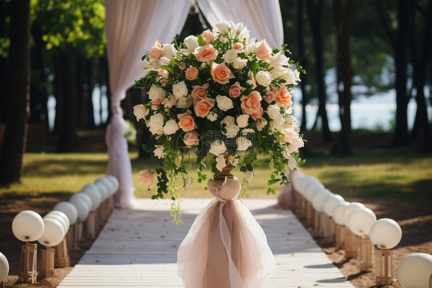 婚礼上的大花束图片