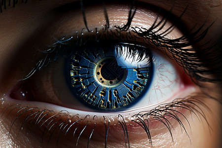人类眼睛的特写人类机械瞳孔设计图片