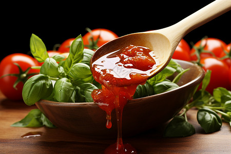 烹饪艺术番茄酱创意美食图片