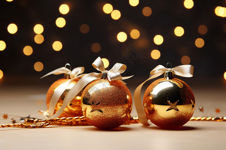 圣诞节的黄金装饰图片