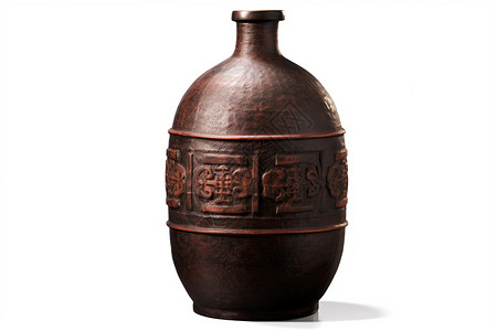 古典的陶制酒瓶背景图片