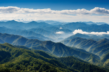 自然图朝霞映照云雾朦胧背景