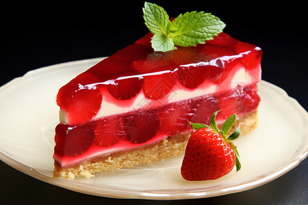甜蜜诱惑的草莓奶酪蛋糕图片