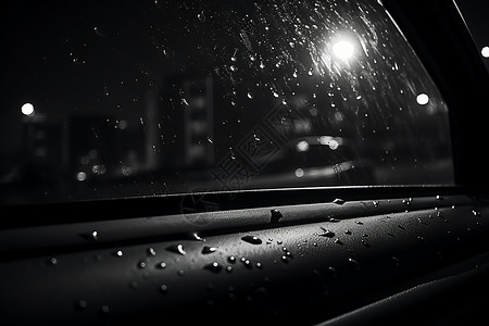 雨后车窗上的雨滴图片
