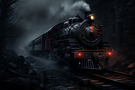 神秘的月夜列车图片