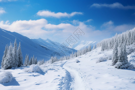 冰冷之巅的雪山背景图片