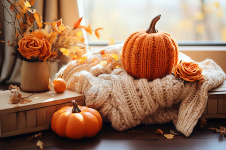秋季的针织羊毛图片