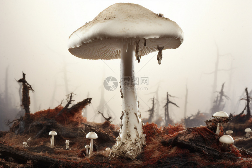生长的蘑菇图片