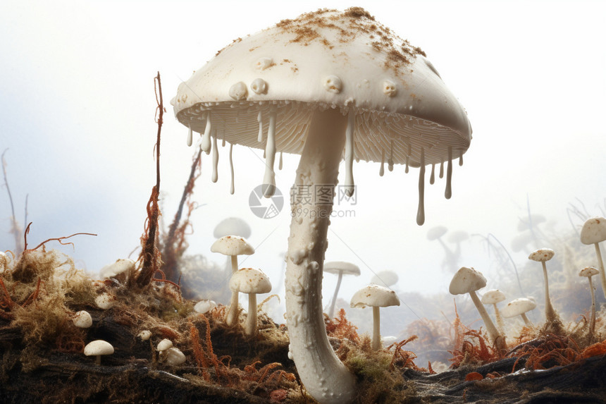 白色的蘑菇图片