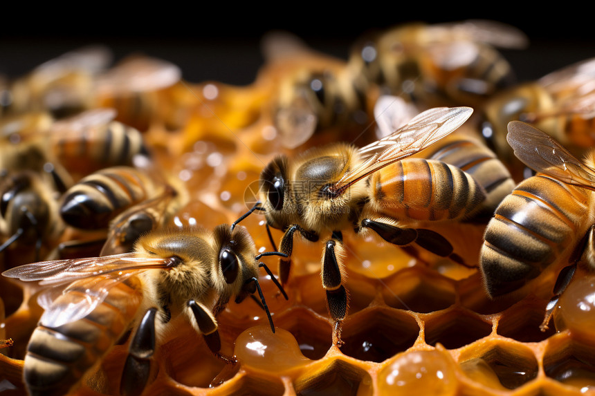 一个蜜蜂群体图片
