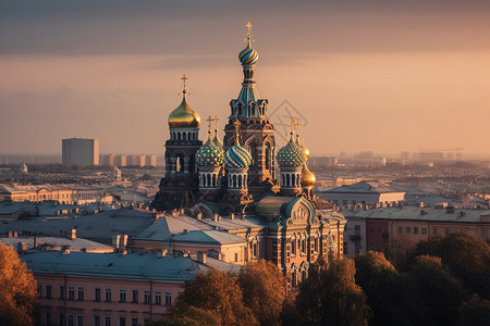 俄罗斯的教堂景观图片