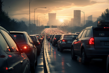 城市拥堵的交通背景图片