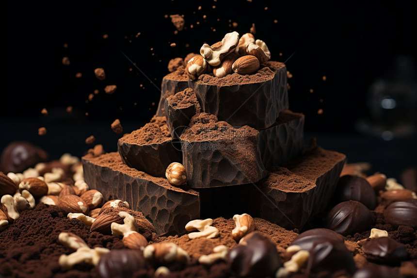 美味诱人的巧克力块图片