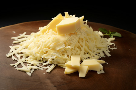 美味的芝士牛奶奶酪碎高清图片
