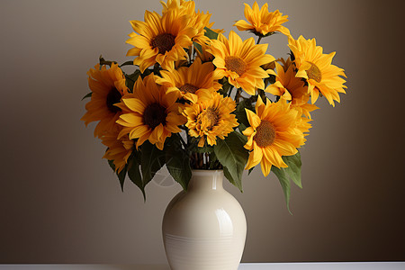 花瓶中的向日葵背景图片