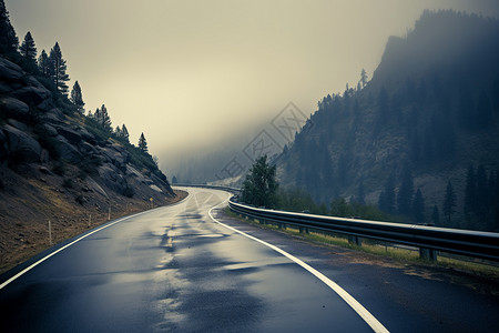 山里的道路背景图片