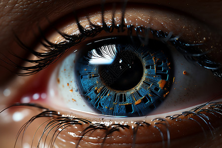 未来科技中的人眼扫描背景图片