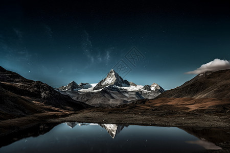 山河夜景壮阔的山河背景