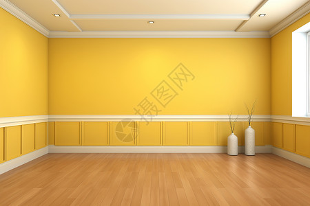 空旷的黄色背景室内家居背景图片