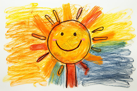 幼儿园手工快乐的夏日绘画插画