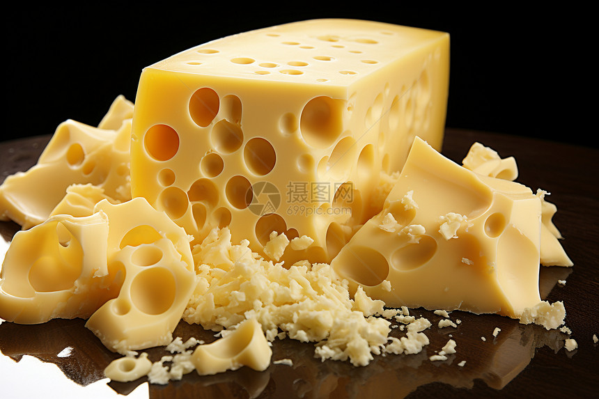 餐桌上的奶酪乳制品图片