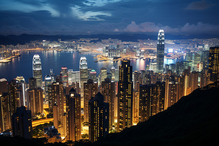 现代都市的繁华夜景图片